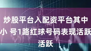 炒股平台入配资平台其中小 号1路红球号码表现活跃